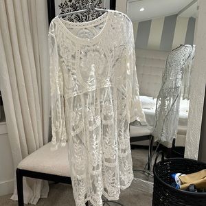 Sheer floral midi dress